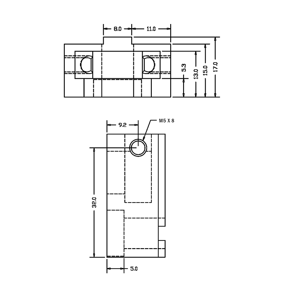 41-410-3 MODULAR SOLUTIONS GUARD CONNECTION FOR REMOVABLE PANEL<BR>36MMX30MMX15MM WITH HARDWARE AND PIVOT PIN